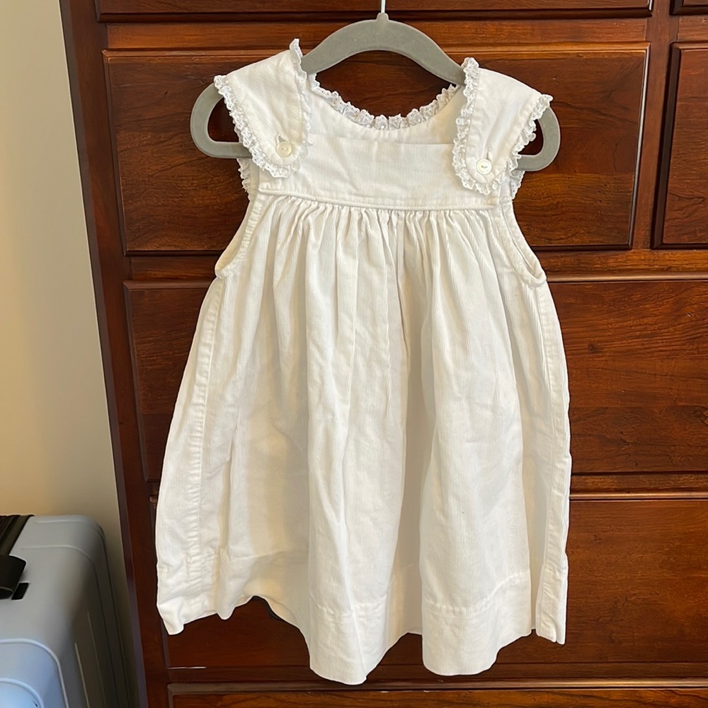 Red Beans White Corduroy Jumper, size 2 T